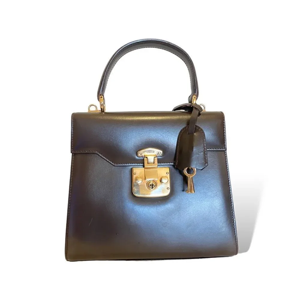 GUCCI Lady Lock Leather 2-Way Vintage Handbag - Picture 14 of 15